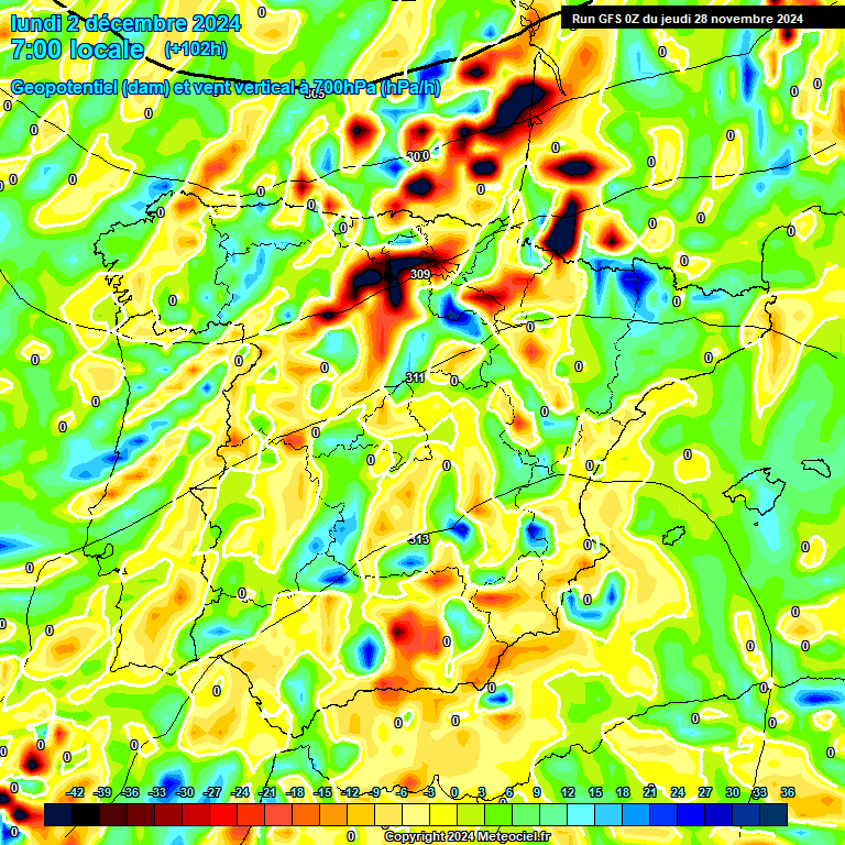 Modele GFS - Carte prvisions 