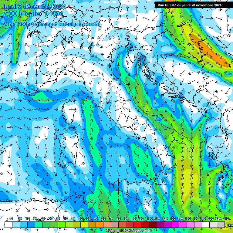 Modele GFS - Carte prvisions 