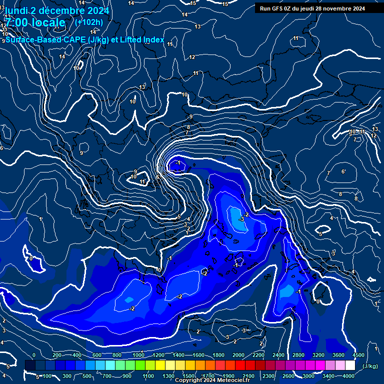 Modele GFS - Carte prvisions 