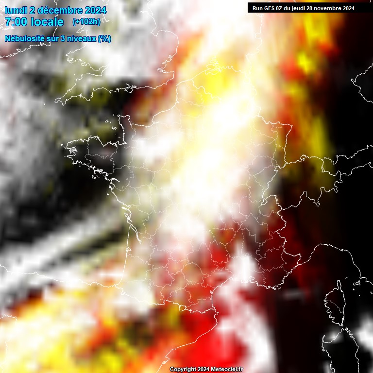 Modele GFS - Carte prvisions 