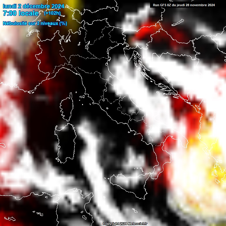 Modele GFS - Carte prvisions 