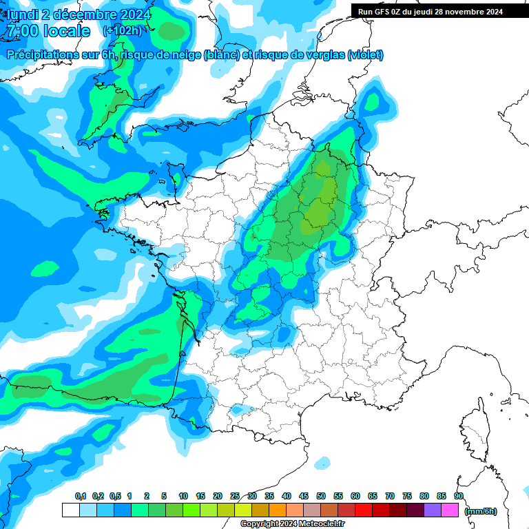 Modele GFS - Carte prvisions 