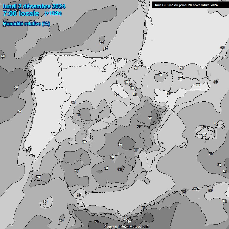 Modele GFS - Carte prvisions 