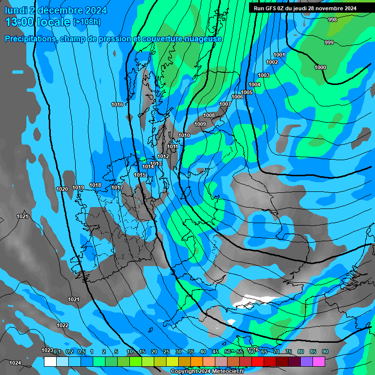 Modele GFS - Carte prvisions 