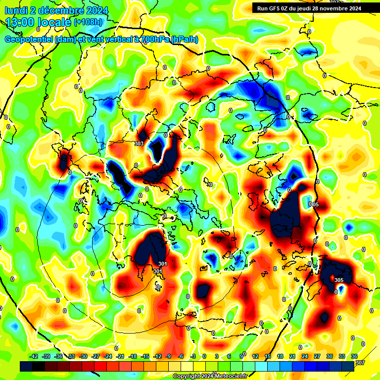 Modele GFS - Carte prvisions 