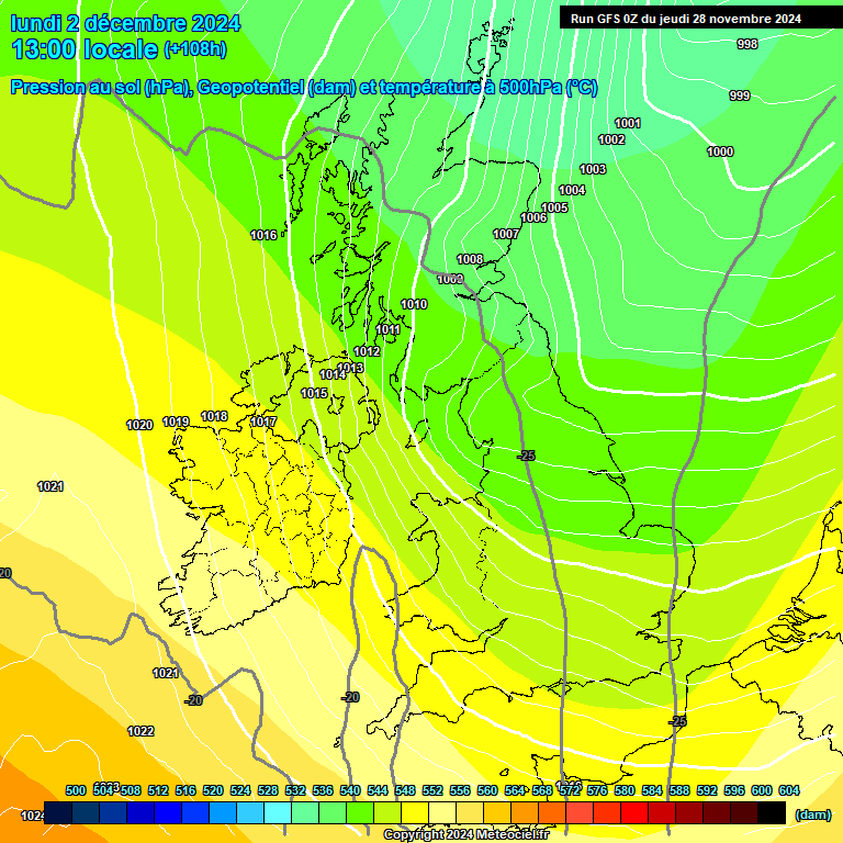 Modele GFS - Carte prvisions 