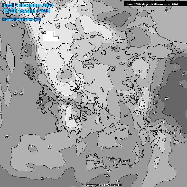 Modele GFS - Carte prvisions 