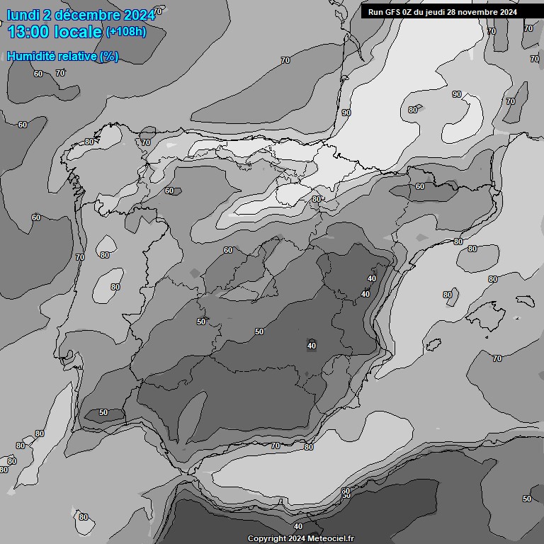 Modele GFS - Carte prvisions 