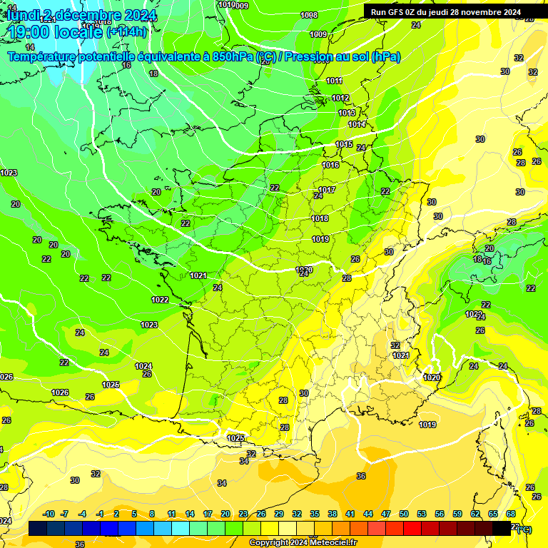 Modele GFS - Carte prvisions 