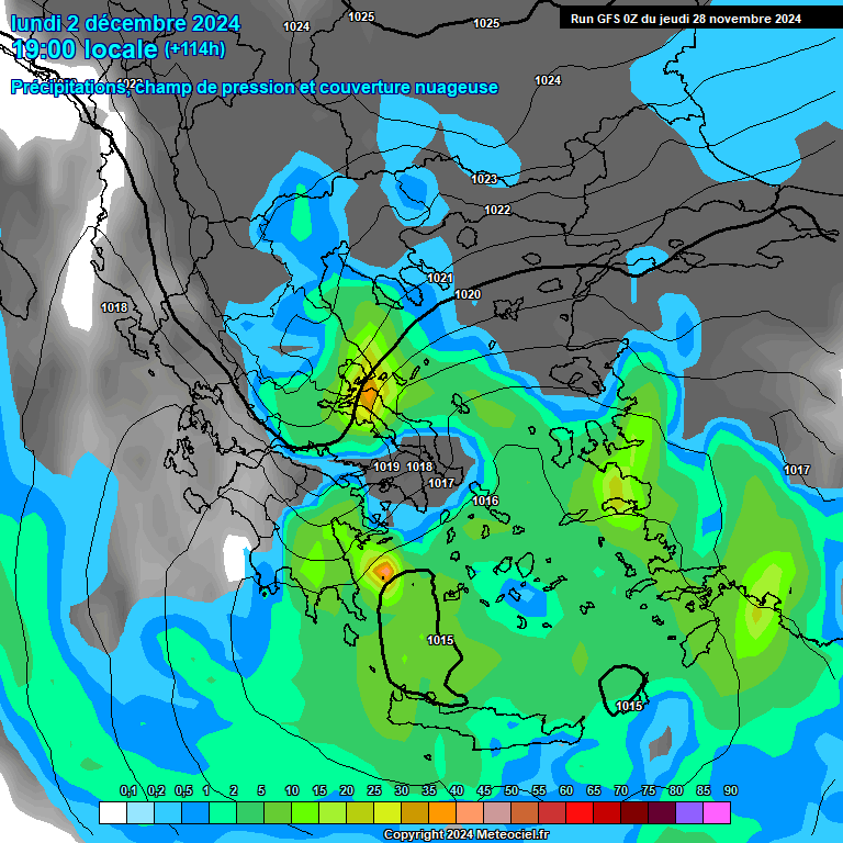 Modele GFS - Carte prvisions 