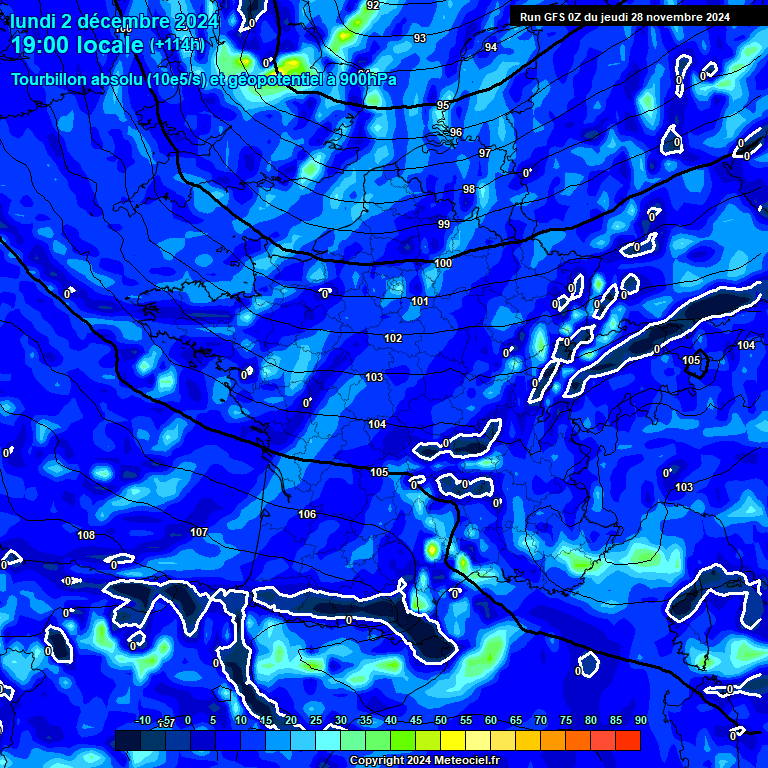 Modele GFS - Carte prvisions 