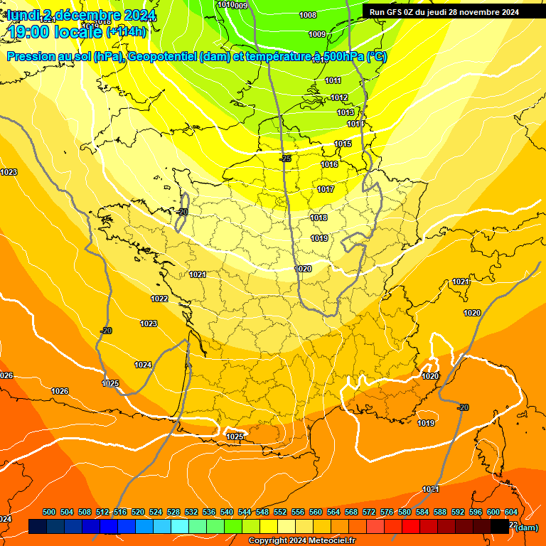 Modele GFS - Carte prvisions 