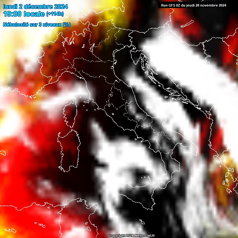 Modele GFS - Carte prvisions 