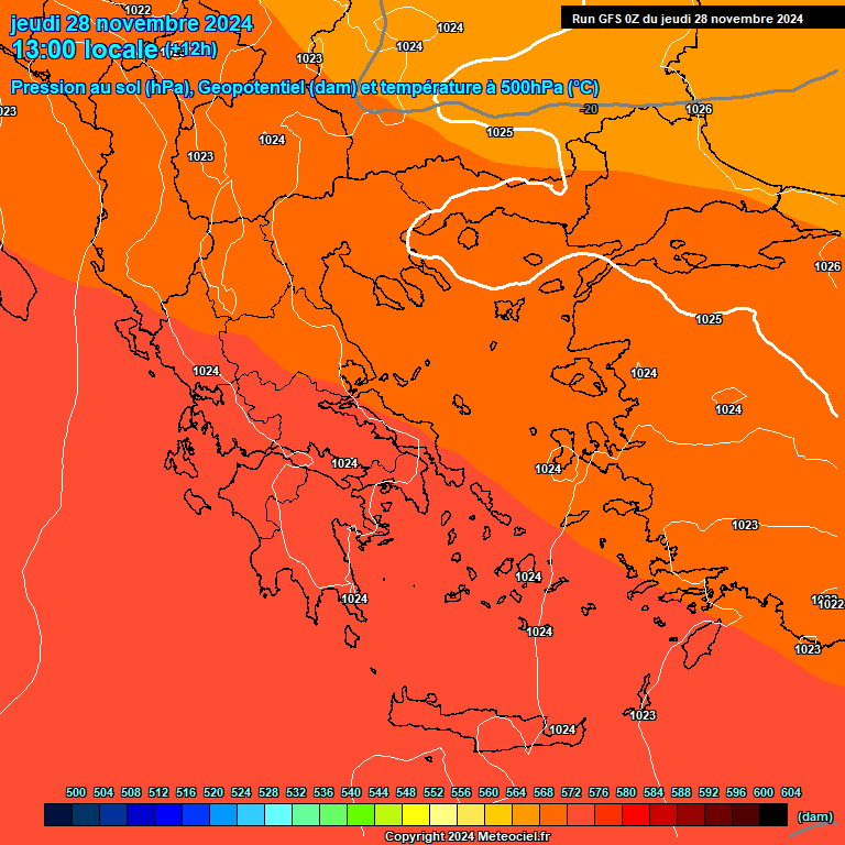 Modele GFS - Carte prvisions 