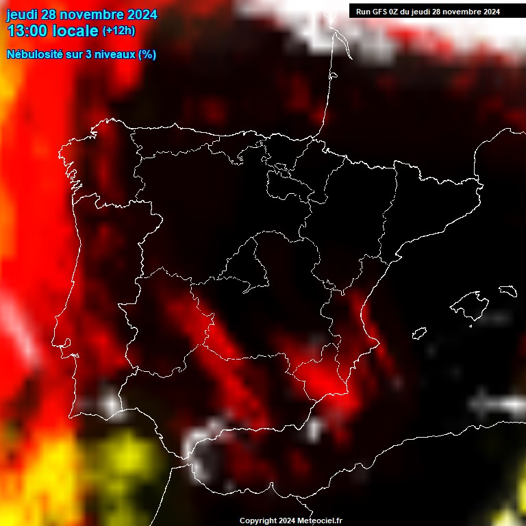 Modele GFS - Carte prvisions 