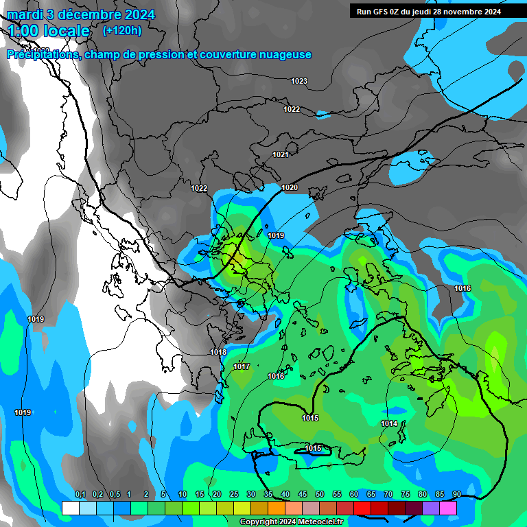 Modele GFS - Carte prvisions 