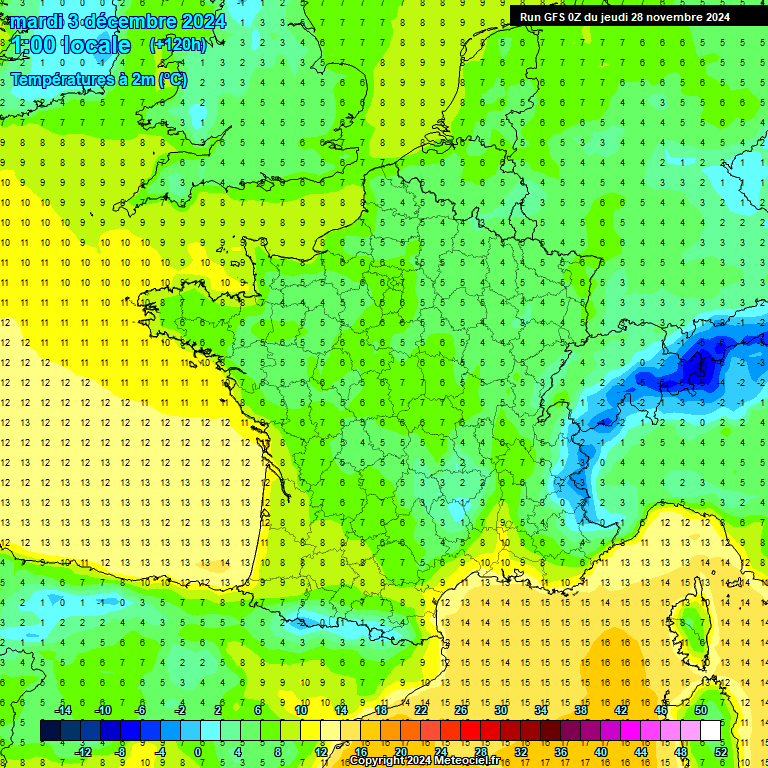 Modele GFS - Carte prvisions 