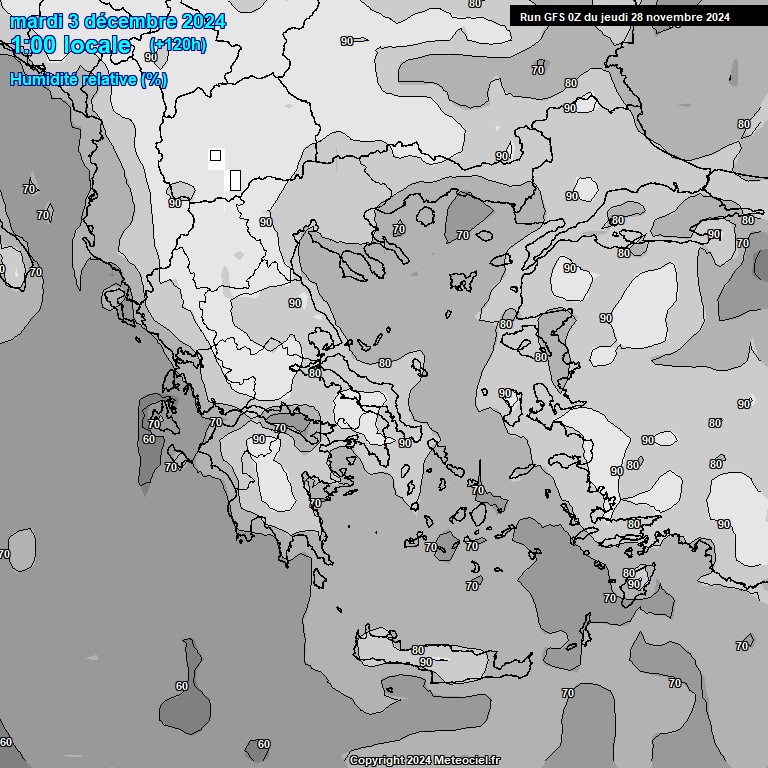 Modele GFS - Carte prvisions 