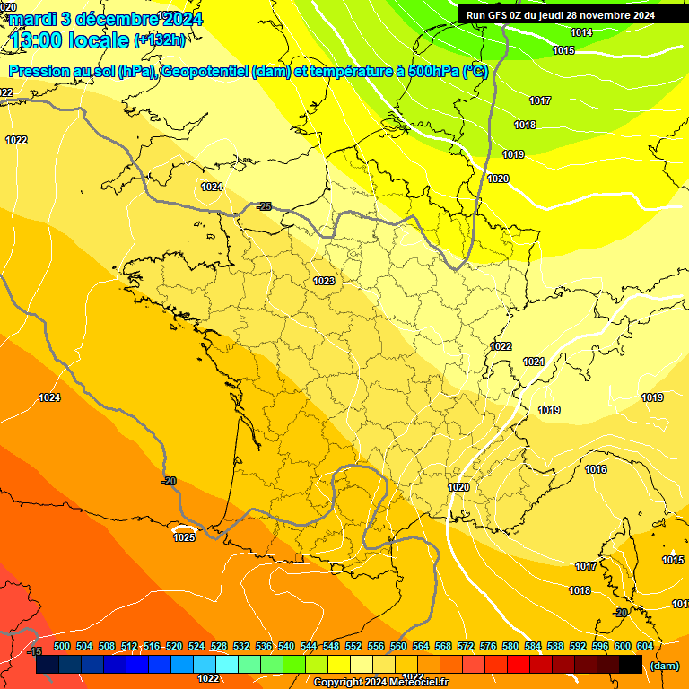 Modele GFS - Carte prvisions 