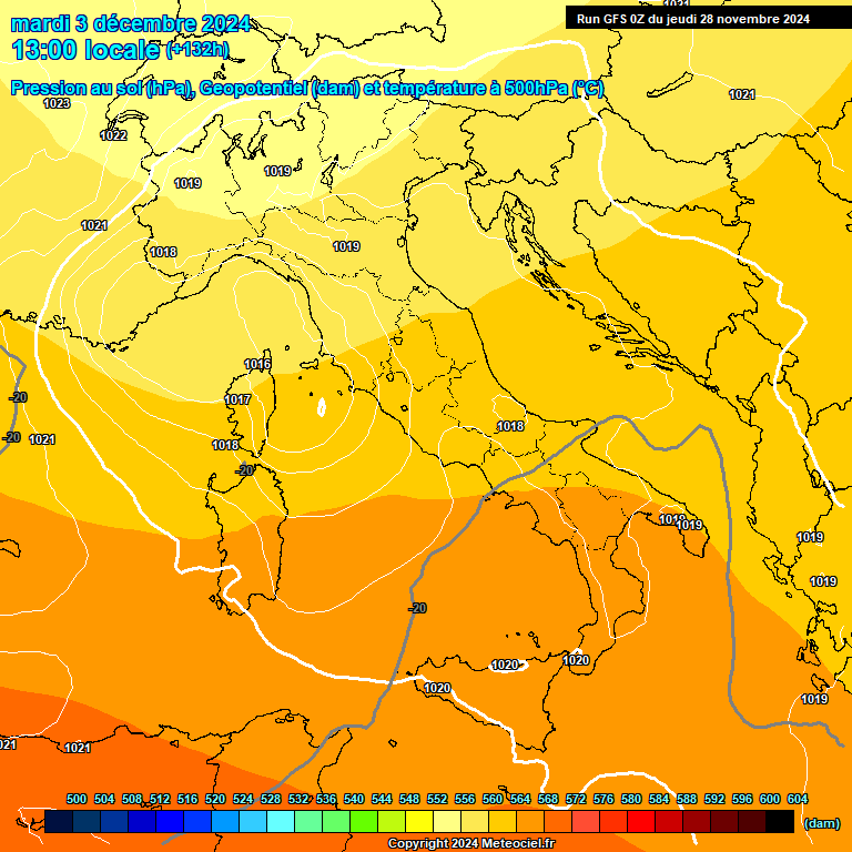 Modele GFS - Carte prvisions 