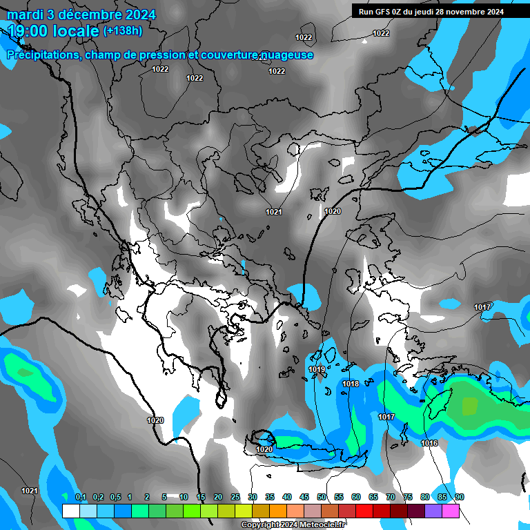 Modele GFS - Carte prvisions 