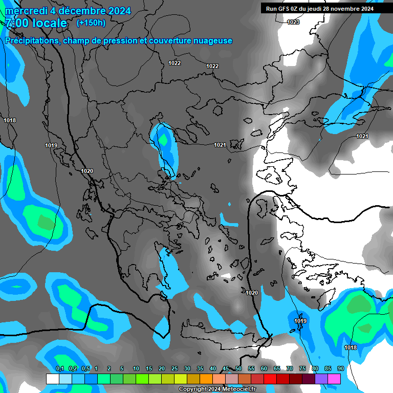 Modele GFS - Carte prvisions 