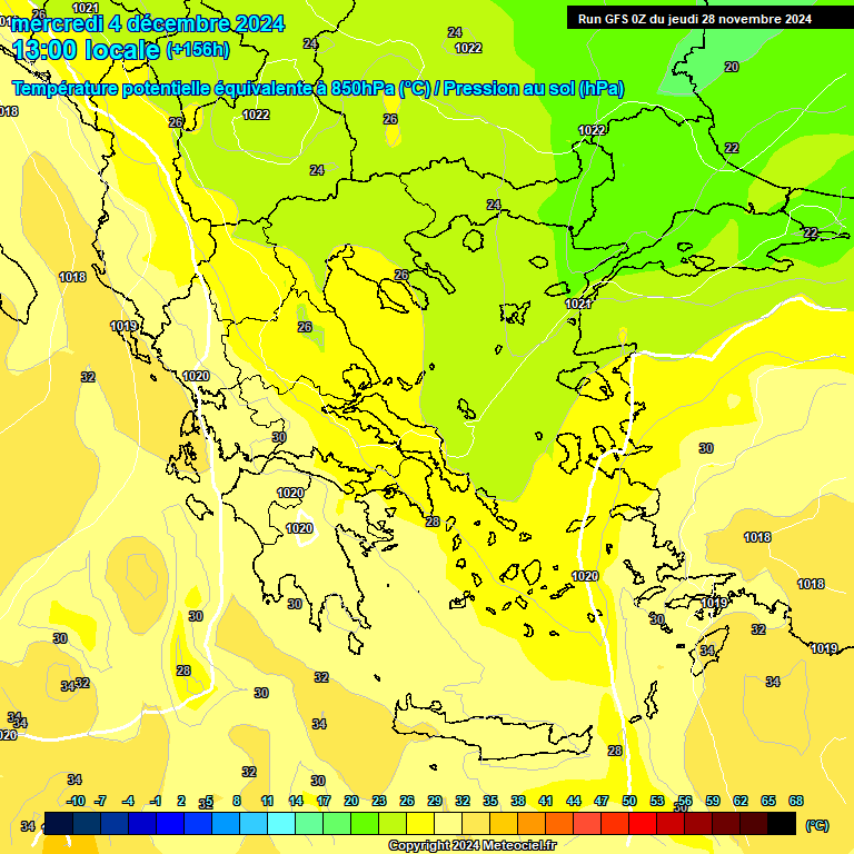 Modele GFS - Carte prvisions 