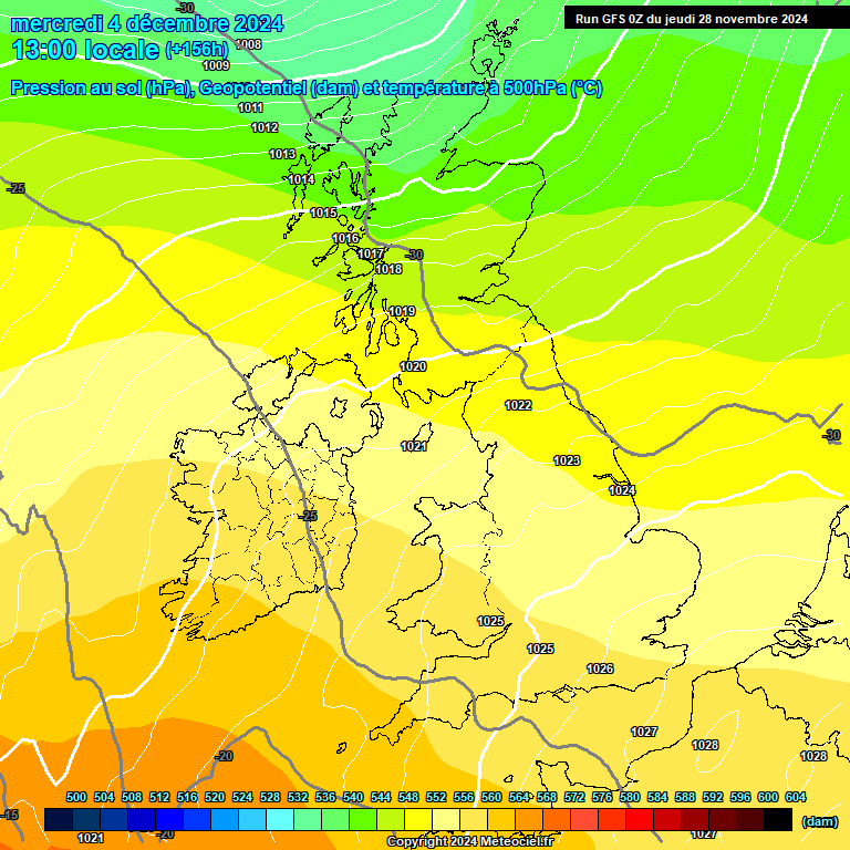 Modele GFS - Carte prvisions 