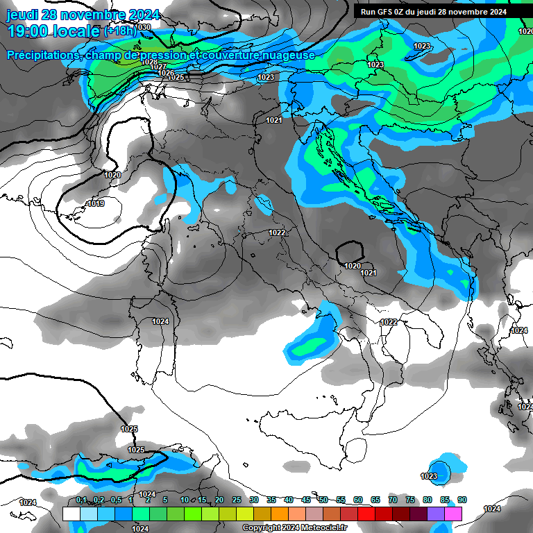 Modele GFS - Carte prvisions 