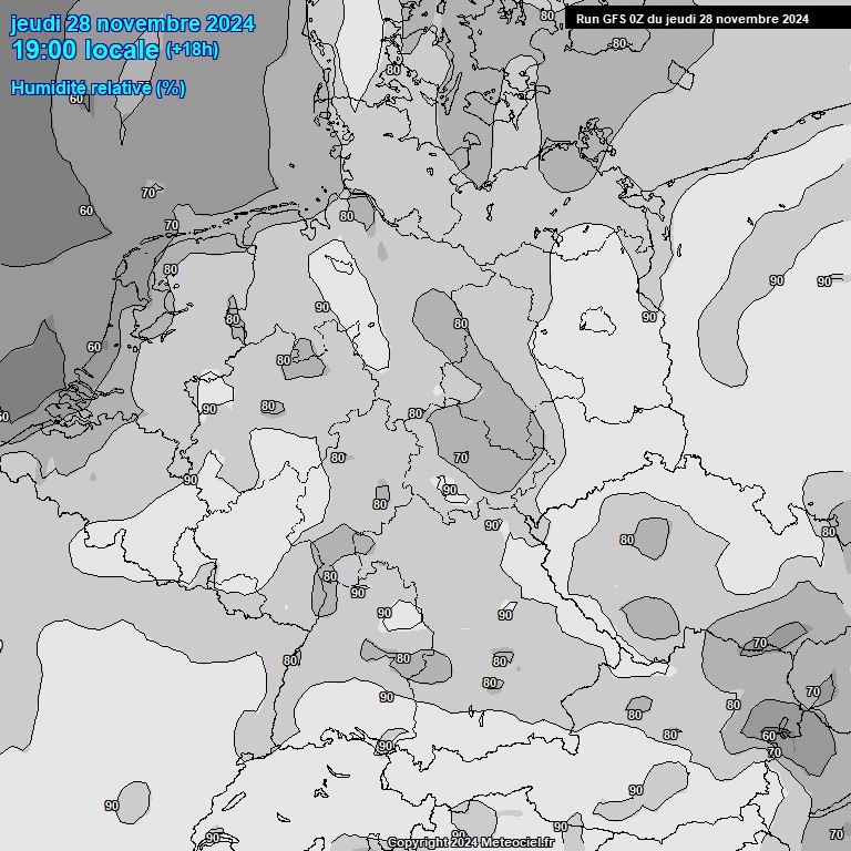 Modele GFS - Carte prvisions 