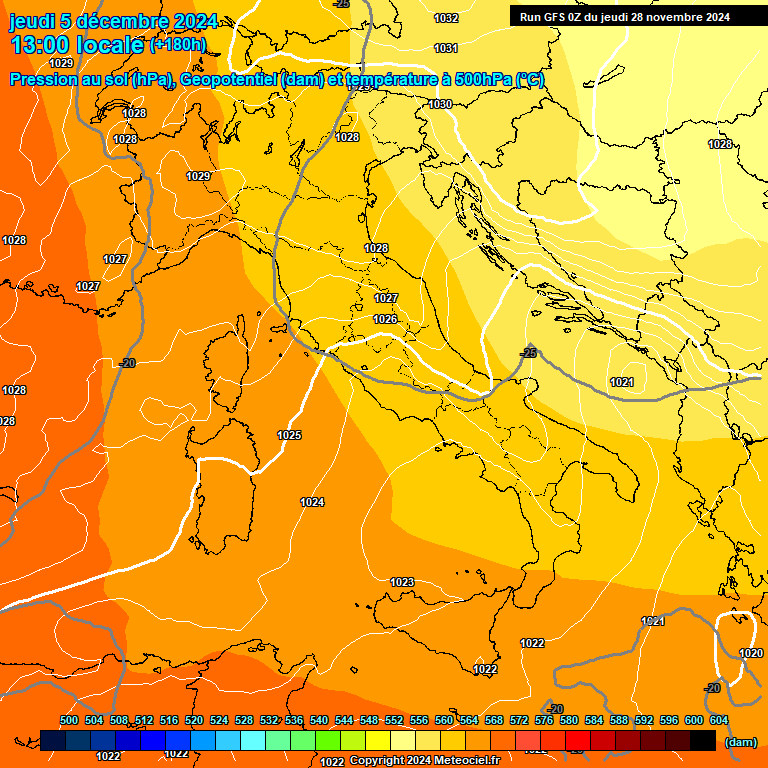 Modele GFS - Carte prvisions 