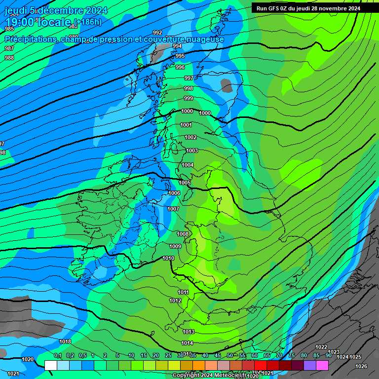 Modele GFS - Carte prvisions 