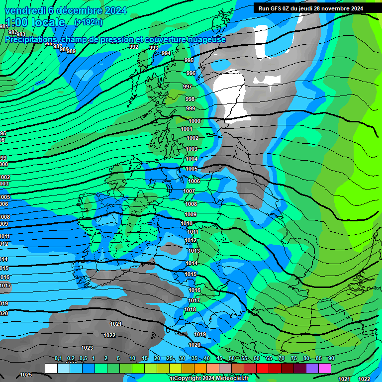 Modele GFS - Carte prvisions 