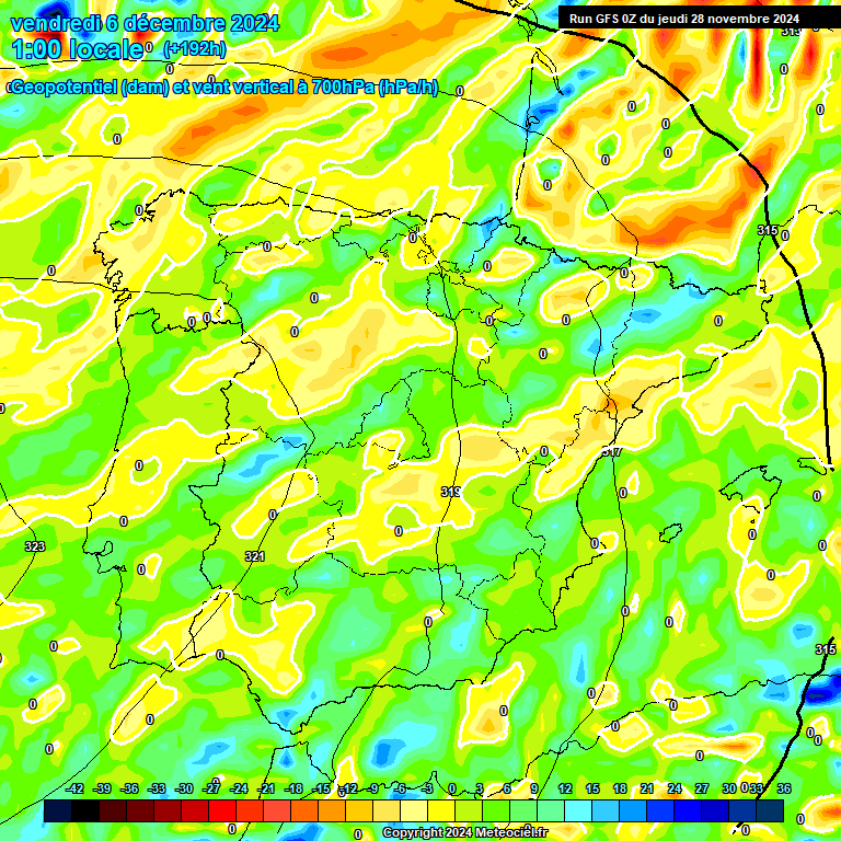 Modele GFS - Carte prvisions 