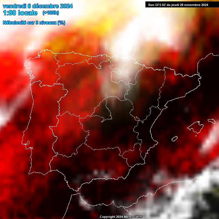 Modele GFS - Carte prvisions 