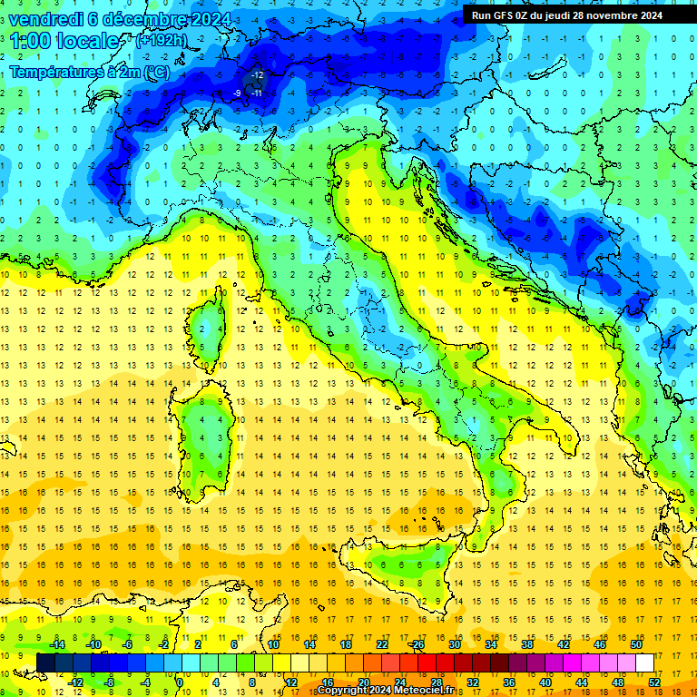 Modele GFS - Carte prvisions 