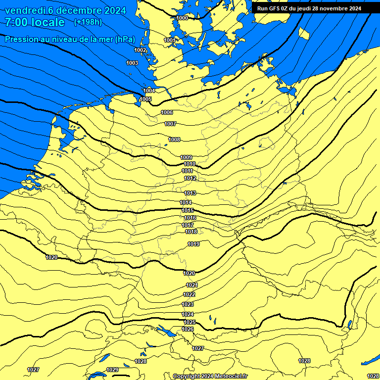 Modele GFS - Carte prvisions 