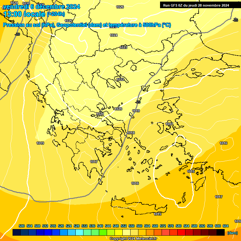 Modele GFS - Carte prvisions 