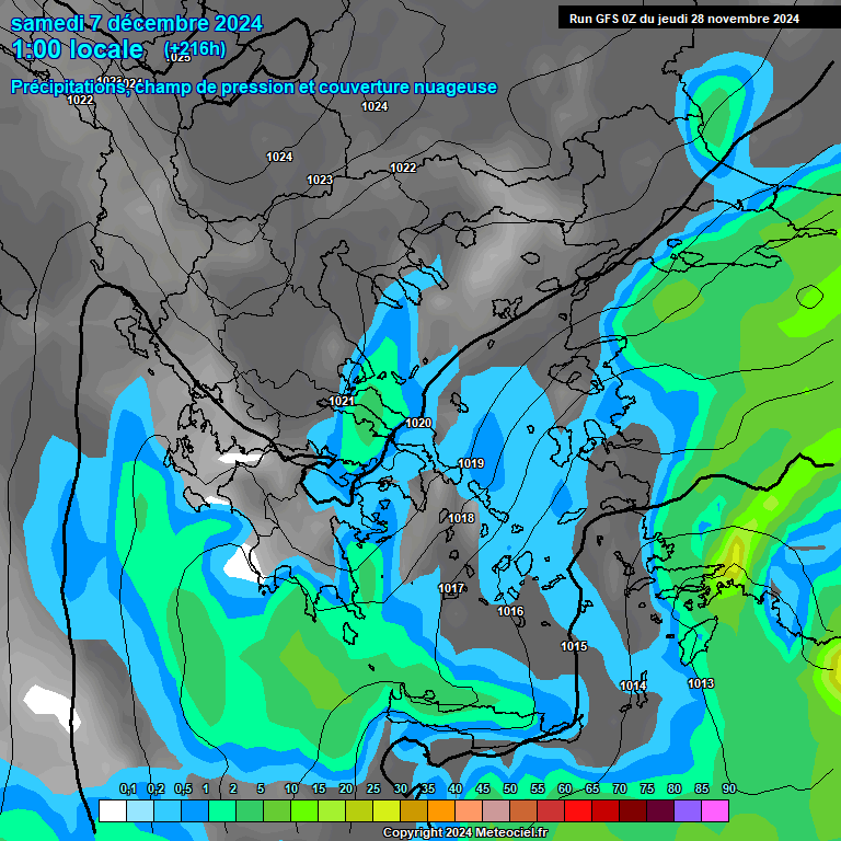 Modele GFS - Carte prvisions 