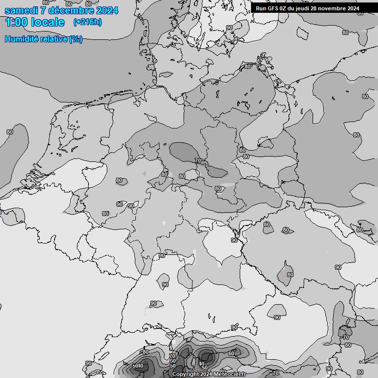 Modele GFS - Carte prvisions 