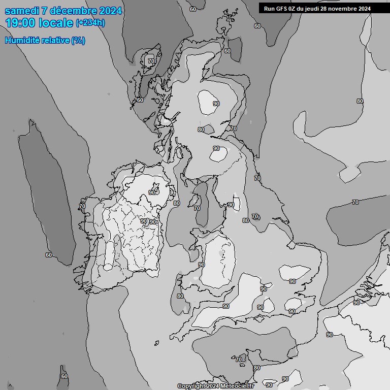 Modele GFS - Carte prvisions 