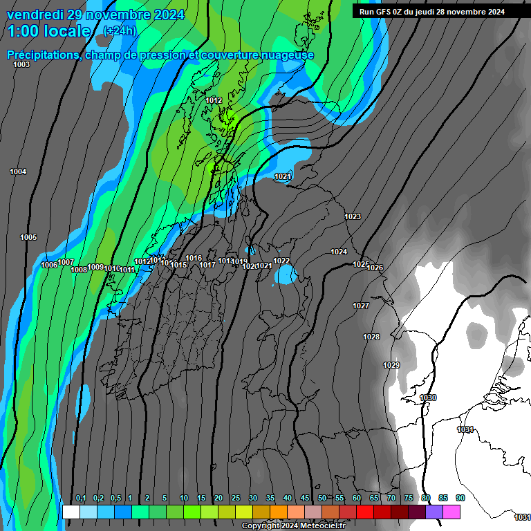 Modele GFS - Carte prvisions 