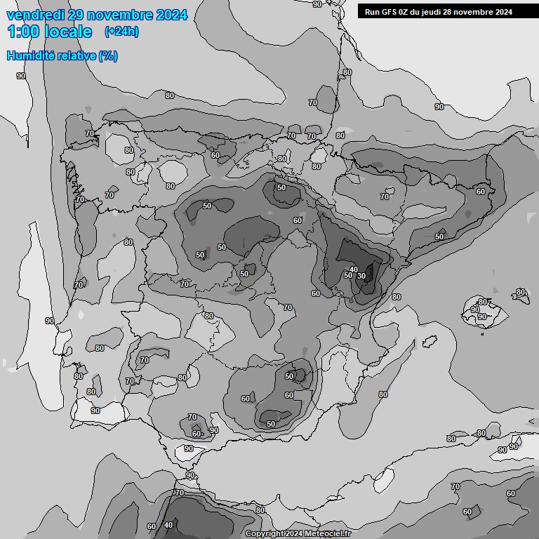 Modele GFS - Carte prvisions 