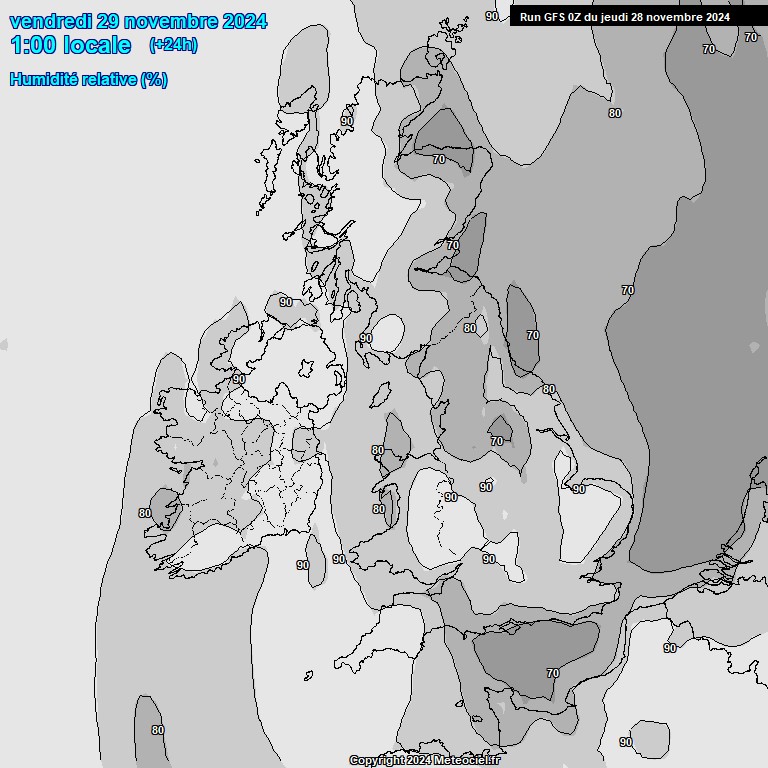 Modele GFS - Carte prvisions 