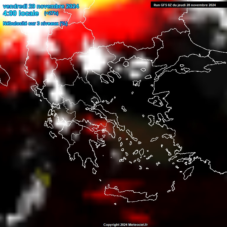 Modele GFS - Carte prvisions 