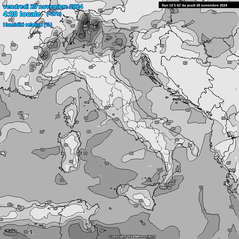 Modele GFS - Carte prvisions 