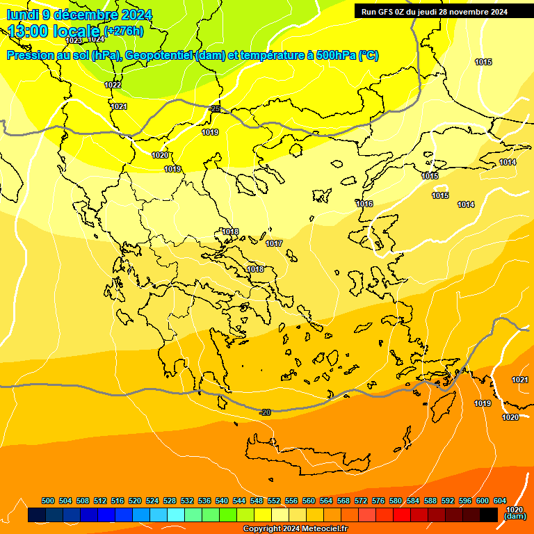 Modele GFS - Carte prvisions 