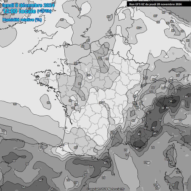 Modele GFS - Carte prvisions 