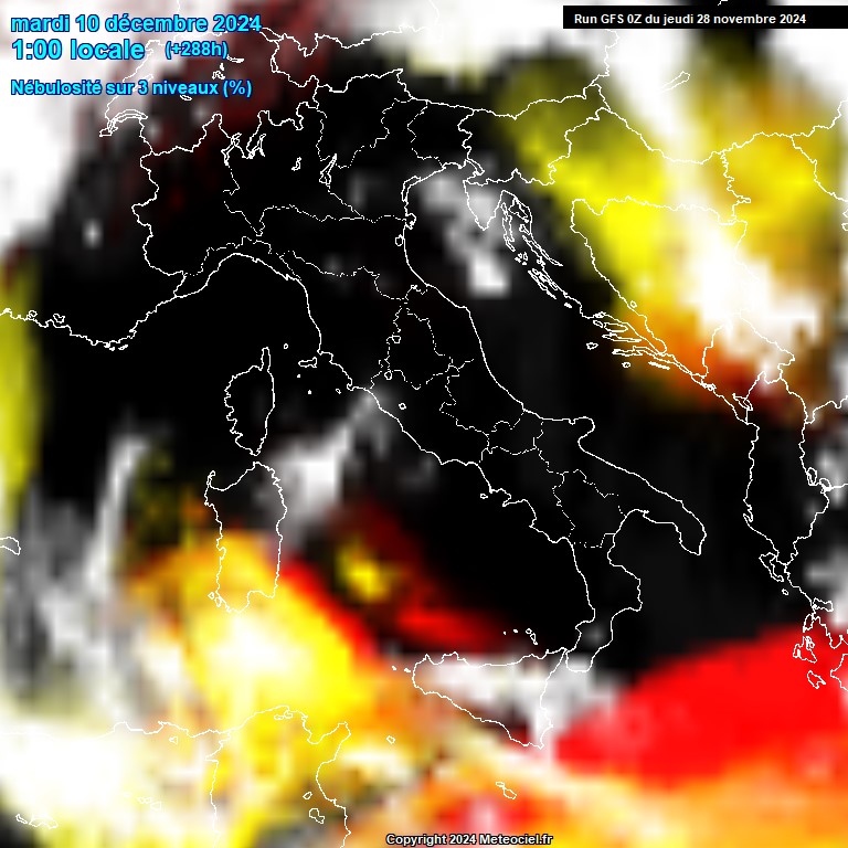 Modele GFS - Carte prvisions 