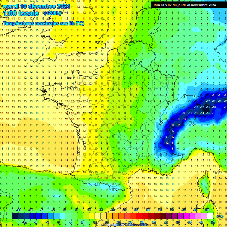 Modele GFS - Carte prvisions 